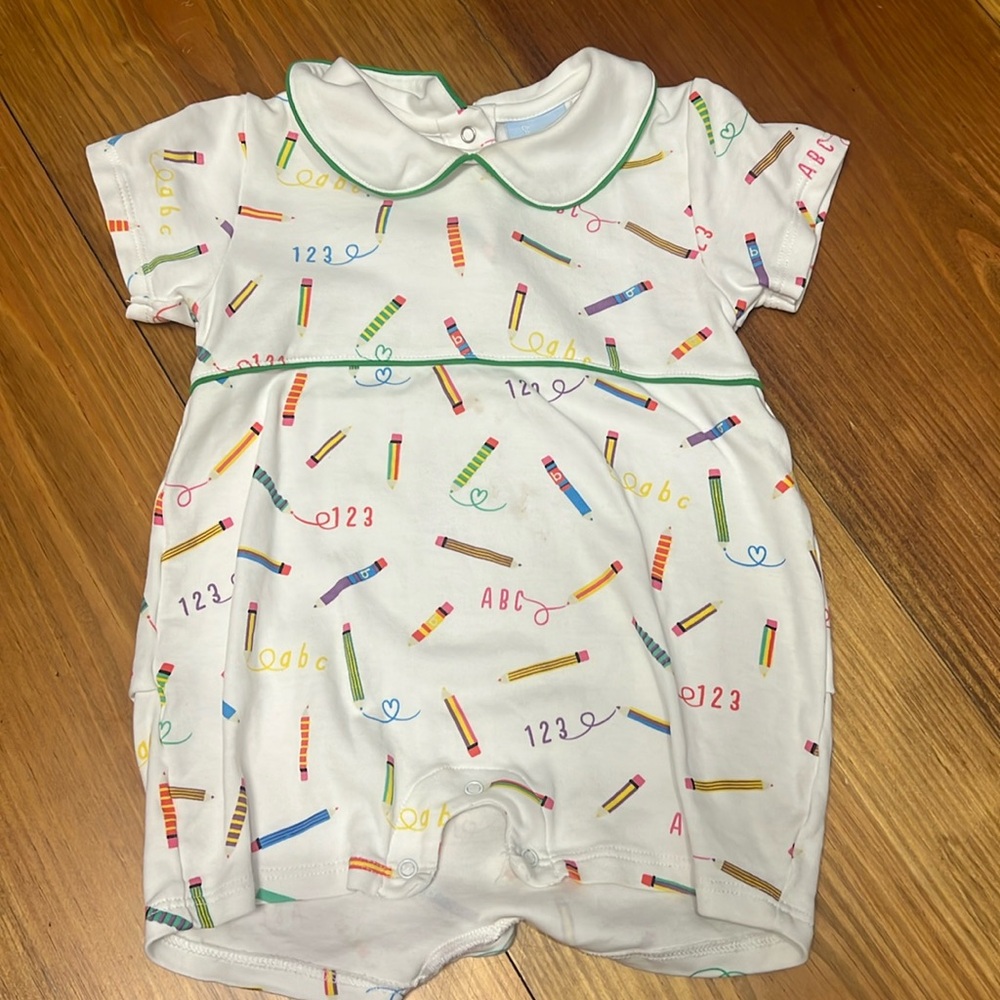 Bella Bliss school pencils romper 12 months